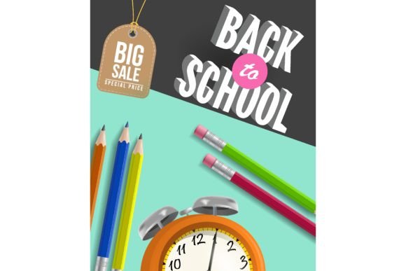 Back to School Big Sale Poster Design Wi