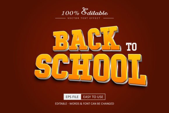 Back to School Editable 3D Text Effect S