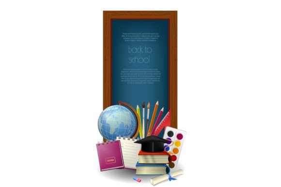 Back to School Lettering in Frame and Su