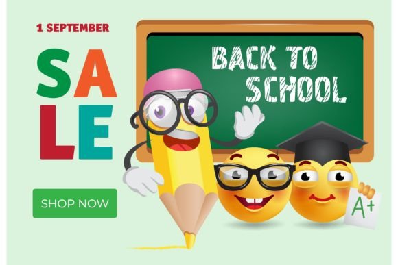 Back to School Sale Banner Design with C