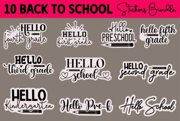 Back to School Stickers Designs Bundle