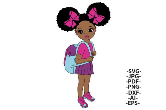 Back to School SVG: Girl with a Backpack