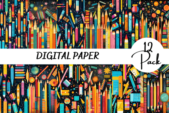Black Back to School Pencil Papers