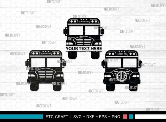 School Bus Monogram Back to School SVG